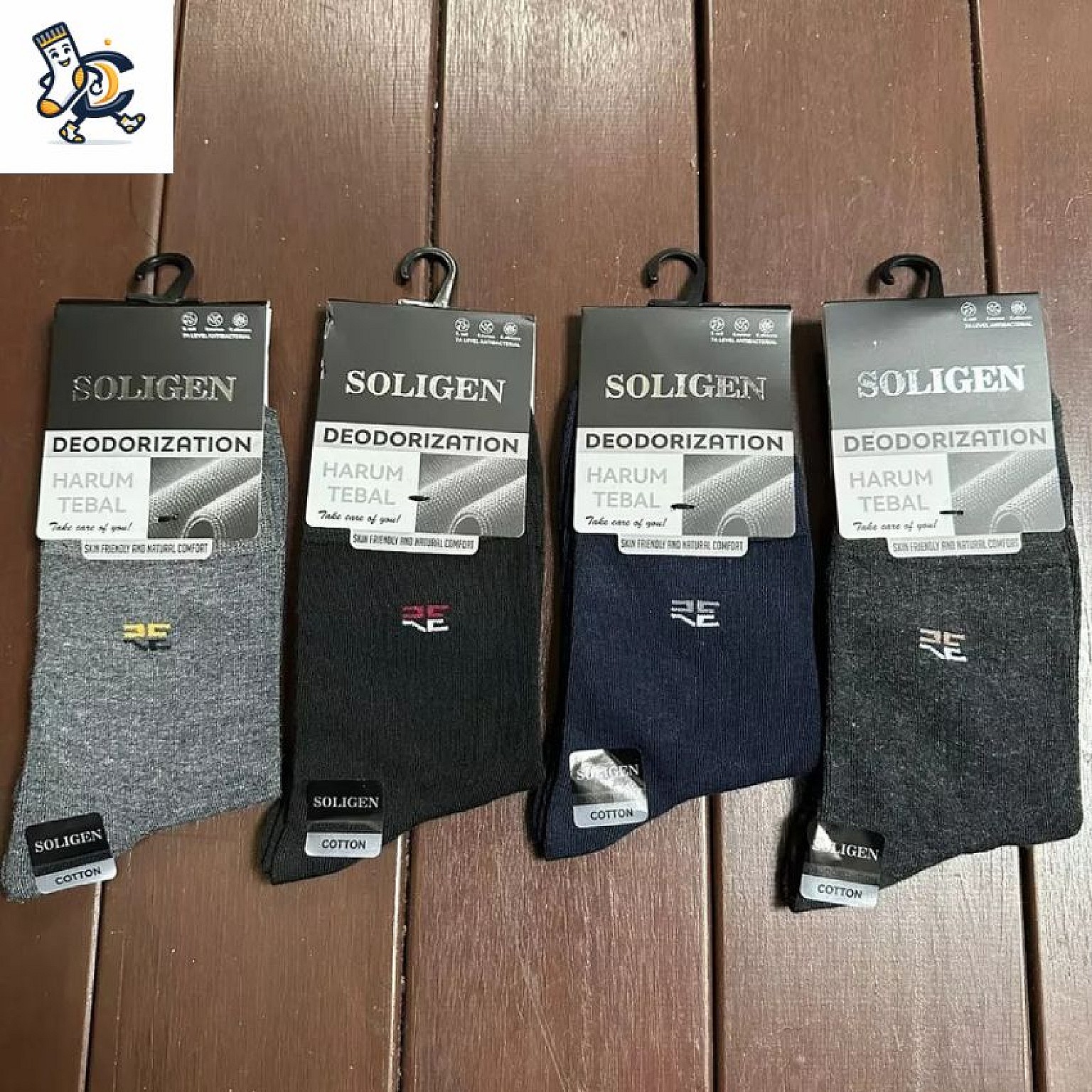 Kaos Kaki Quarter Pria SOLIGEN Cotton