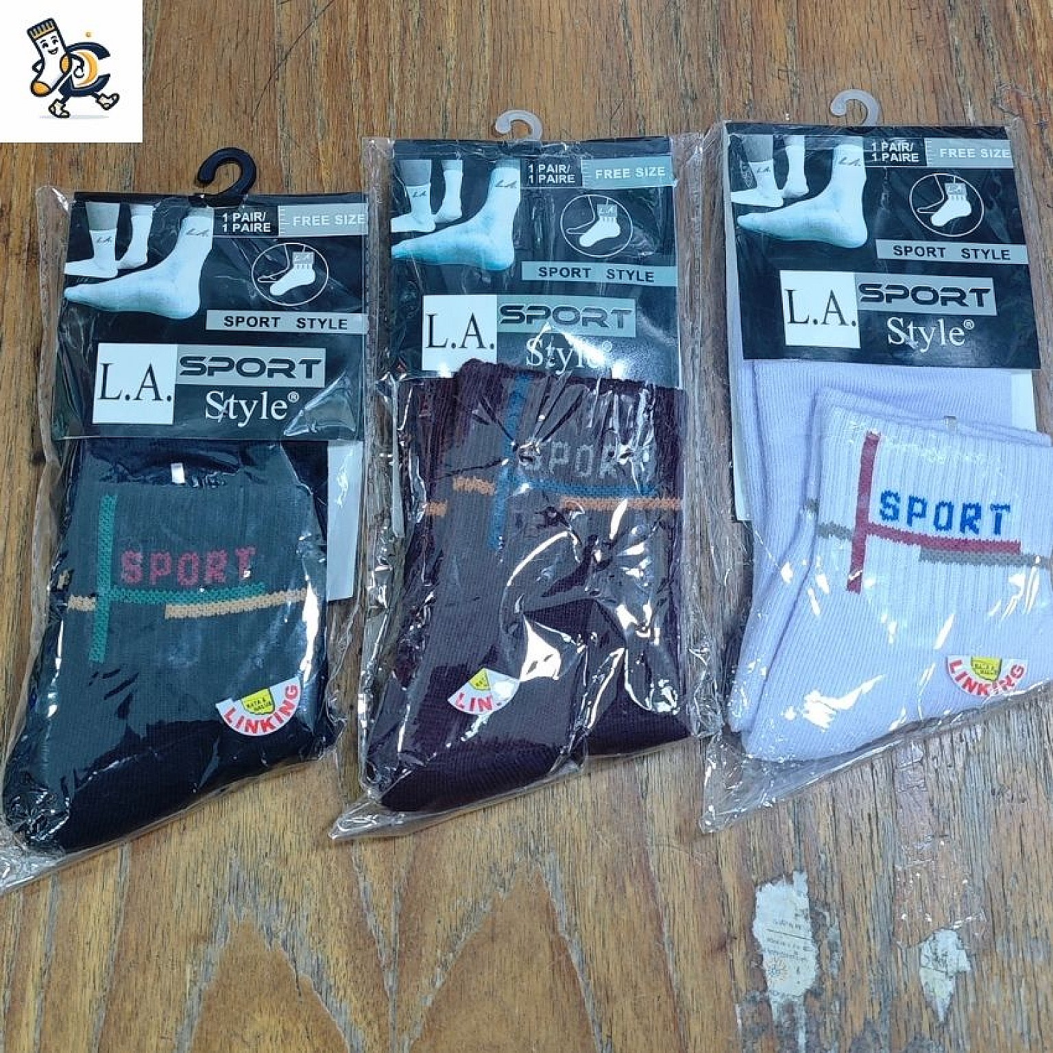 Kaos Kaki Sport Tebal Crew Motif