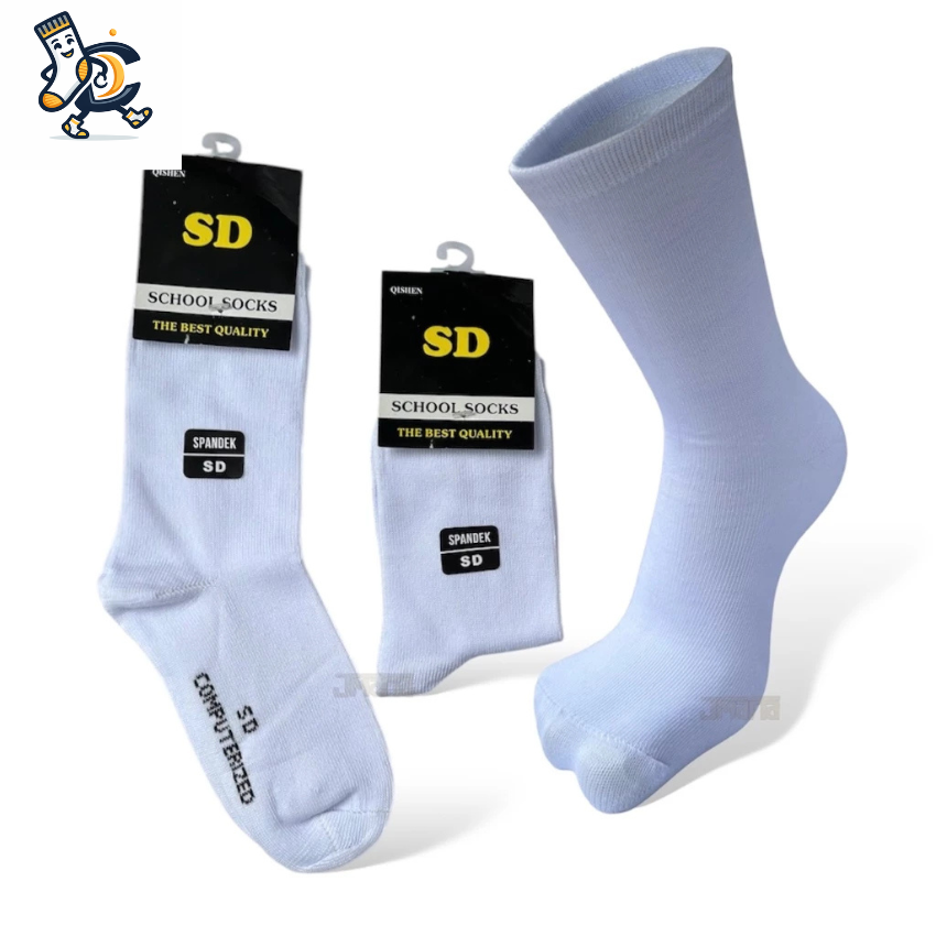 kaos kaki Sekolah SD Putih Polos