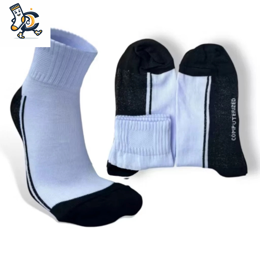 kaos kaki Sekolah Hitam Putih Pendek